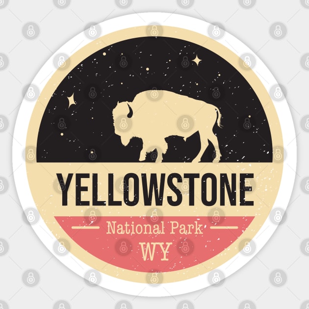 Yellowstone Park Badge Sticker by CloudWalkerDesigns